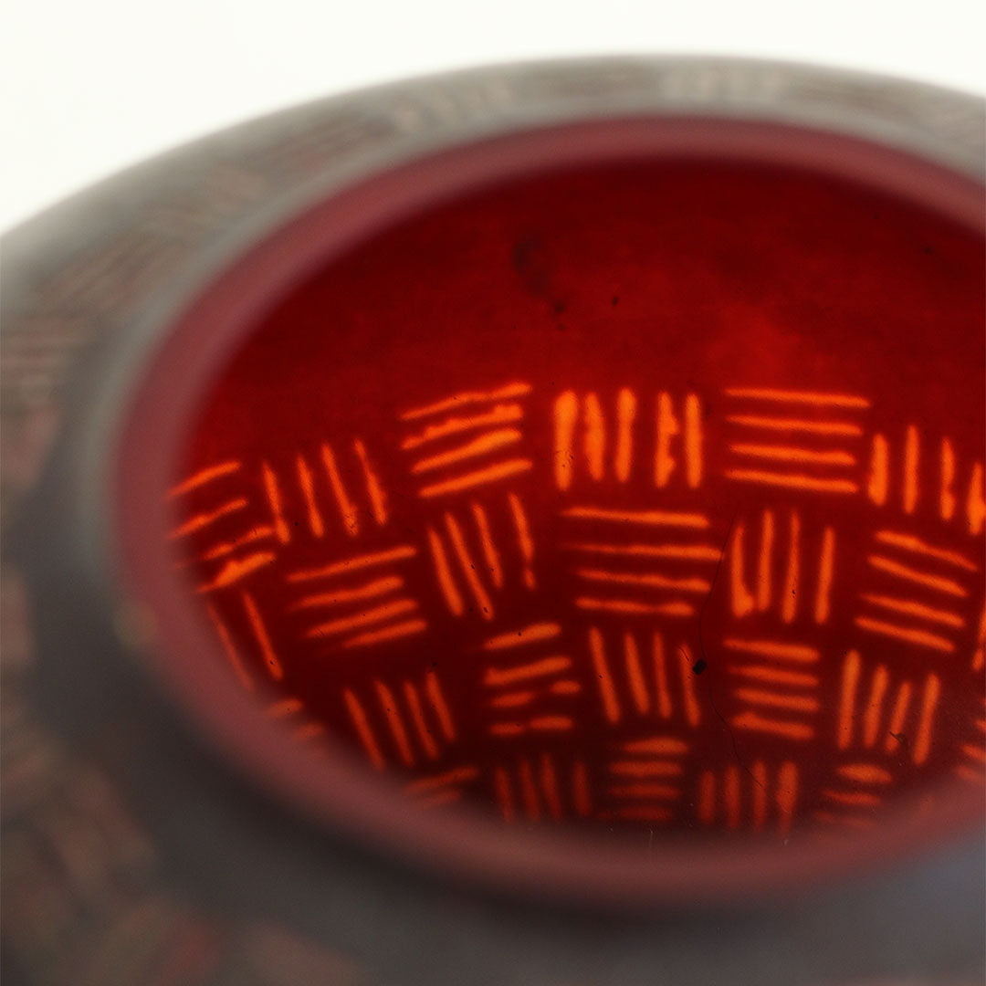 Etched Round Vase