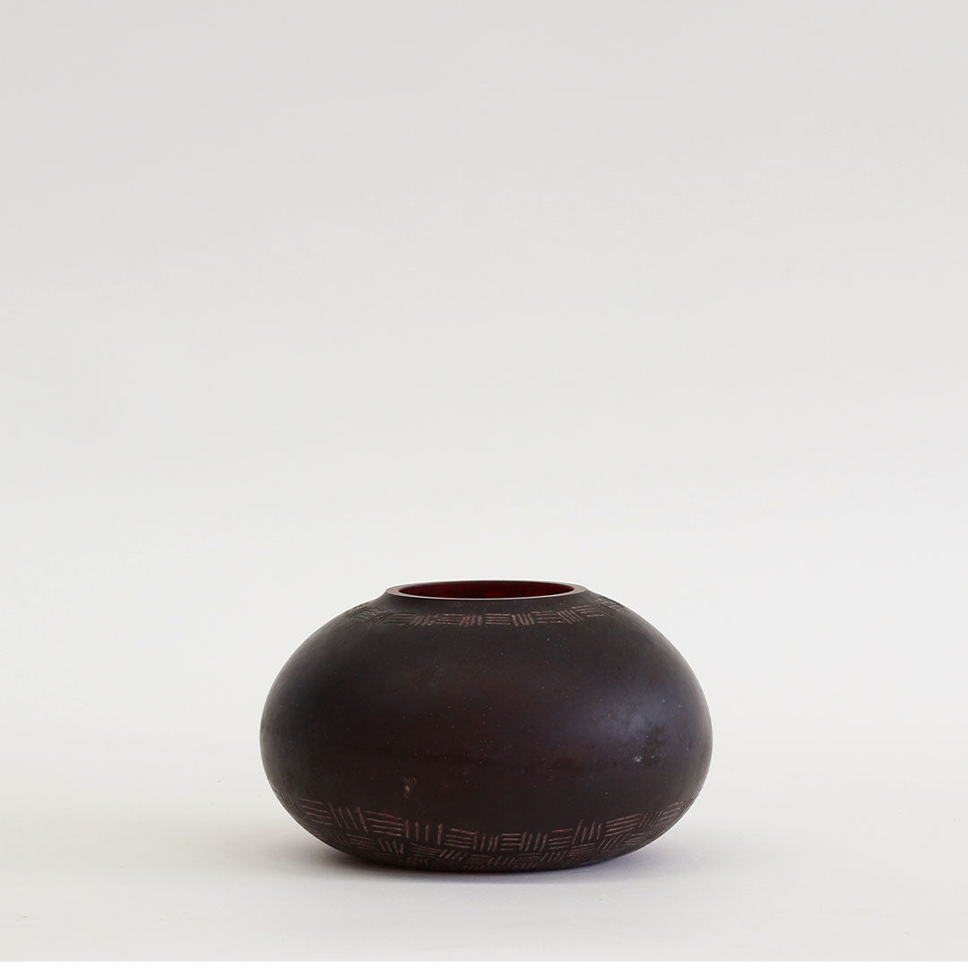 Etched Round Vase